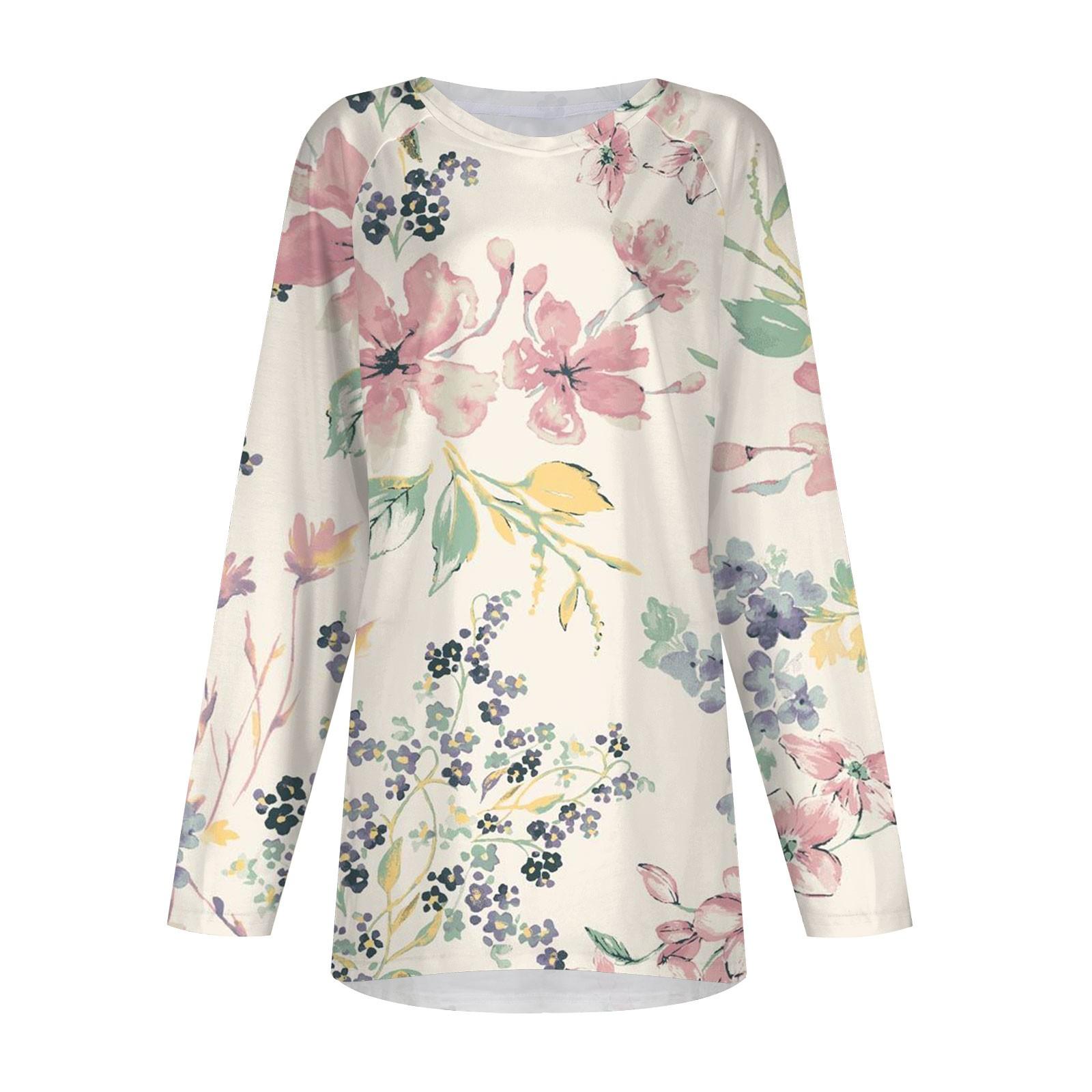 Женская осенне-зимняя повседневная длинная свободная футболка с длинными рукавами — фото 5