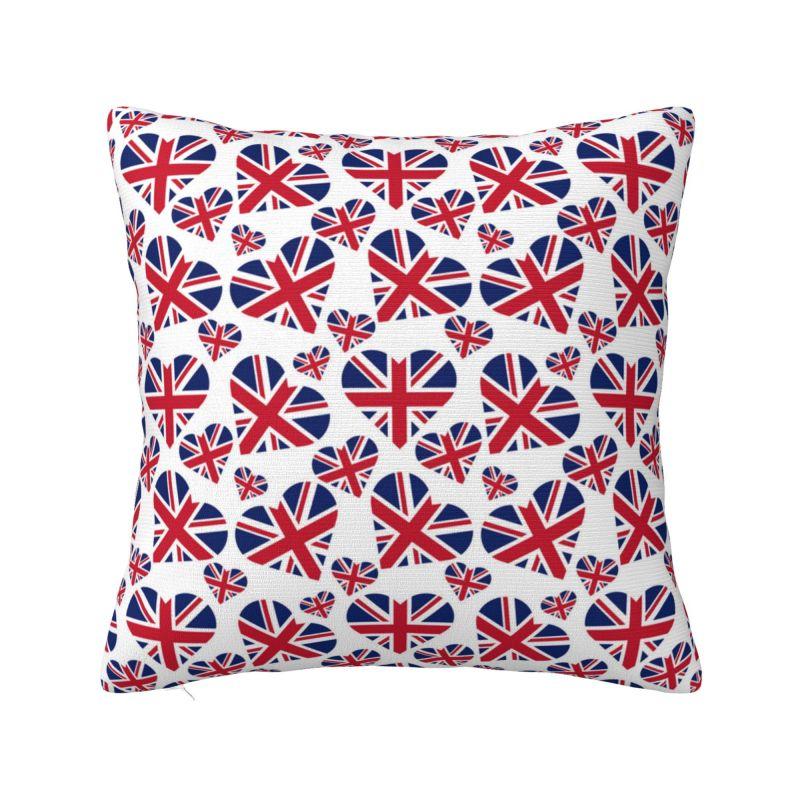 Custom Heart Of British Flag Cushion Covers United Kingdom UK Proud Soft Nordic Pillows Home Decoration 30x30cm 12x12in