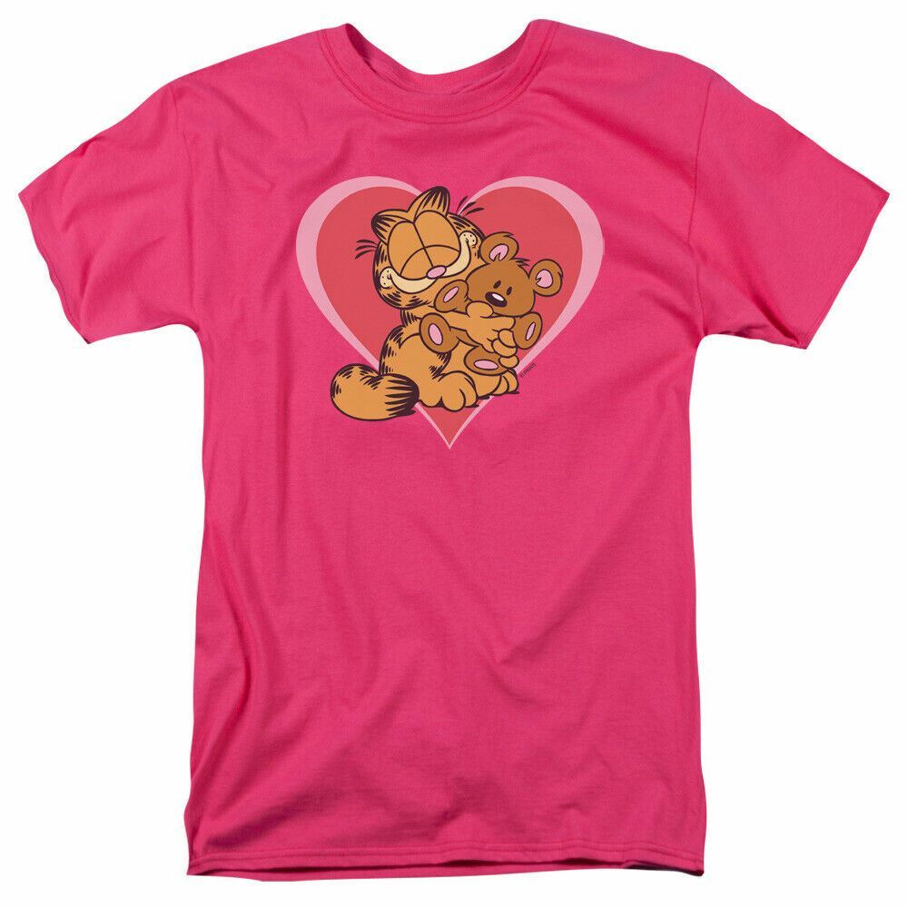 26 Garfield Cute N Cuddly T Shirt Mens Licensed Valentines Day Comic Tee Hot Pink Unisex T-Shirt M