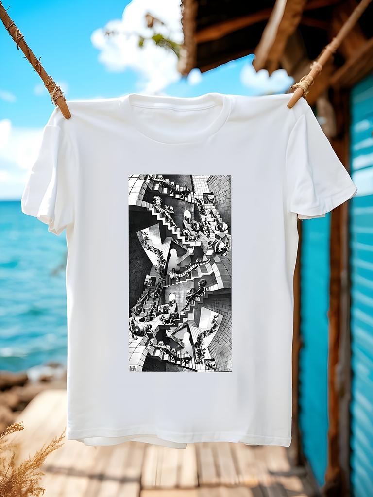 Cotton Tshirt with MC Escher Print