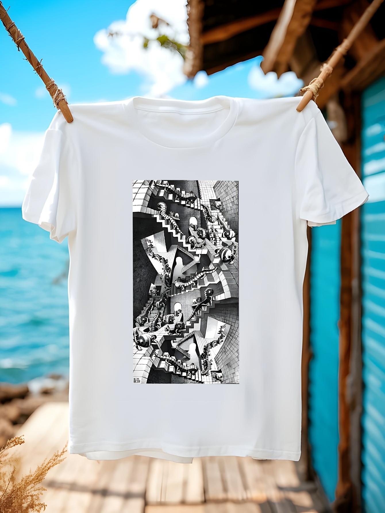 Cotton Tshirt with MC Escher Print XXXXL