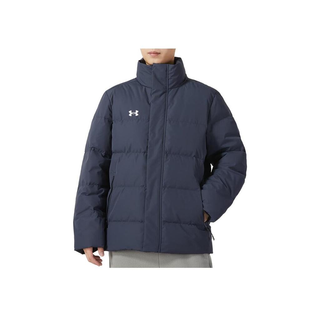 Under Armour Solid Casual Stand Collar Long Sleeve Down Jacket Unisex Outerwear Blue 23600802-013