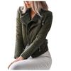 Women Vintage Leather Zipper Short  Motorcycle Slim Coat Retro Jacket