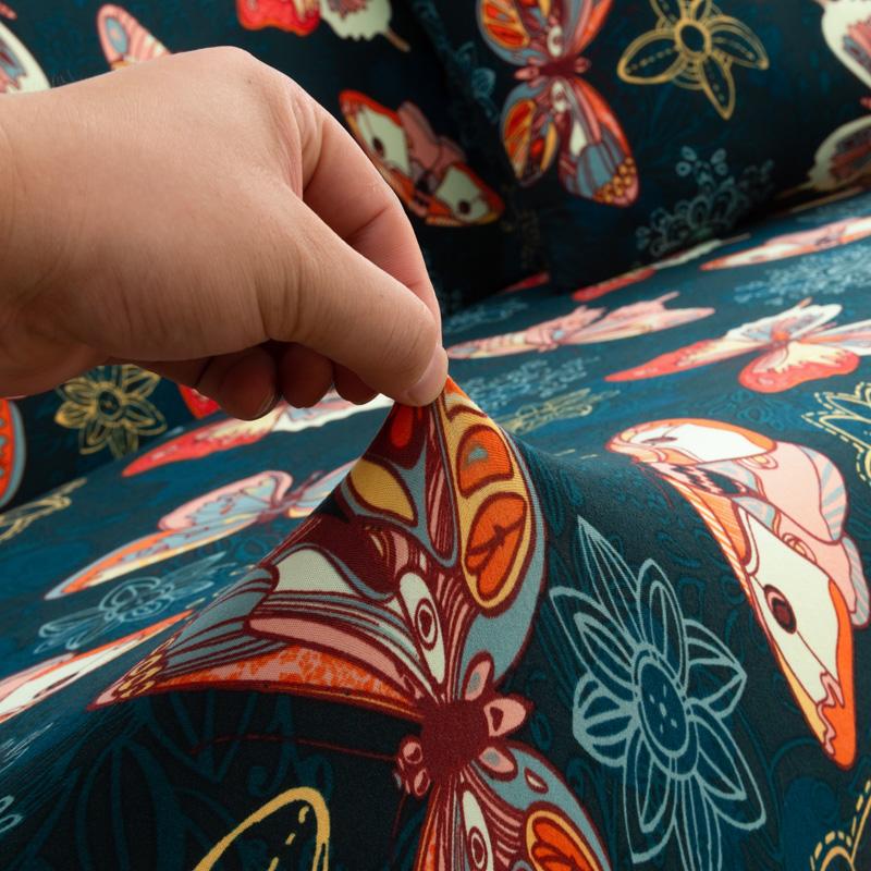 Printed Couch Cover Sofa Cover Elastic Slipcovers for Pets Chaselong Protector L Shape Anti-dust Machine Washable