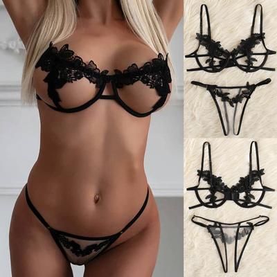Damen Dessous Korsett Spitze Bügel Reizvoll Nachtwäsche Unterwäsche Oberteile+Slips