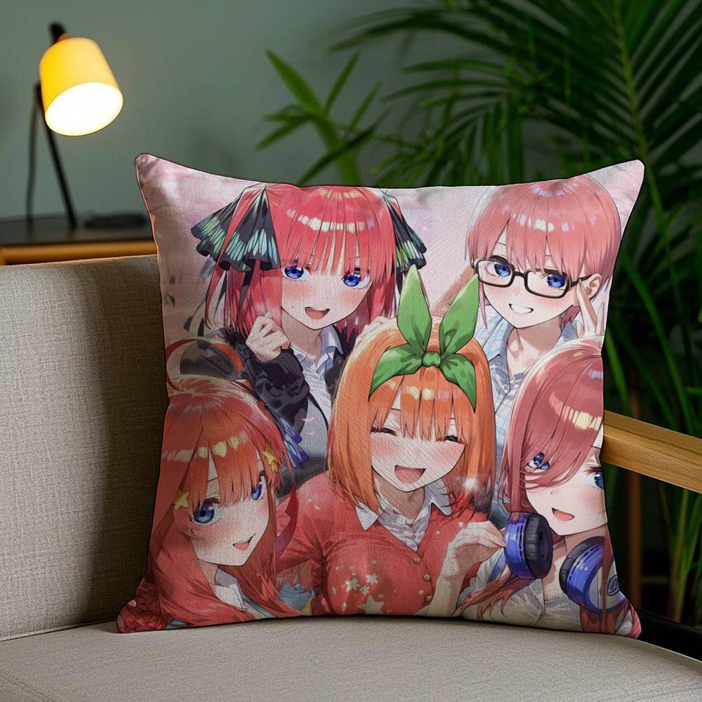 Pillow Case The Q-Quintessential Quintuplets Sofa Short Plush Double-sided HD Printing Room Home Office Gift Cushion Cover