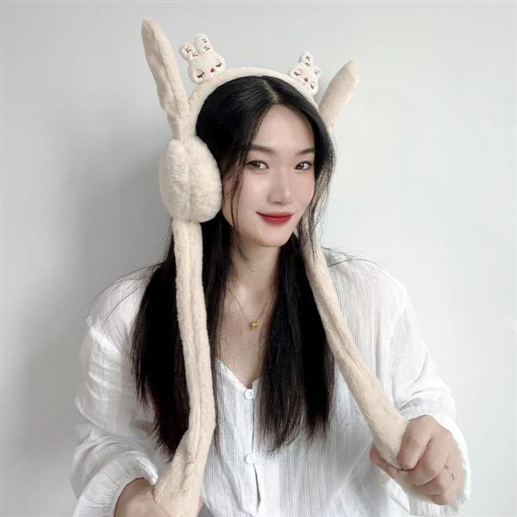 Rabbit Moving Earmuffs (Beige)