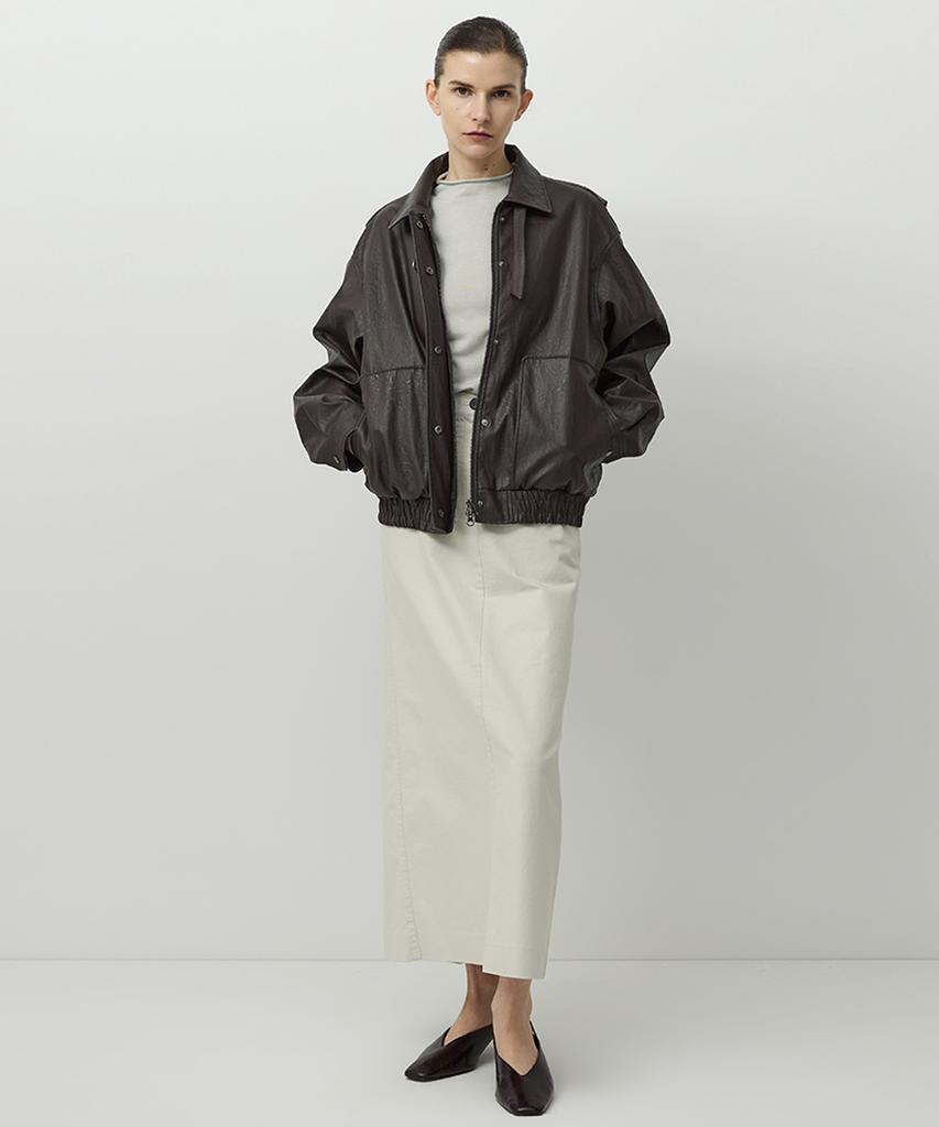 Rough Side White Label Cocoon Blouson Chocolate