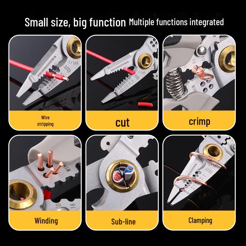 New Electrician's Multifunctional Wire Stripper and Cutter with Looping and Separating Pliers