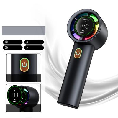 Handheld Fan 100 Levels 3000mah Battery Personal Digital Display USB Rechargeable for Travel Outdoor School Gift