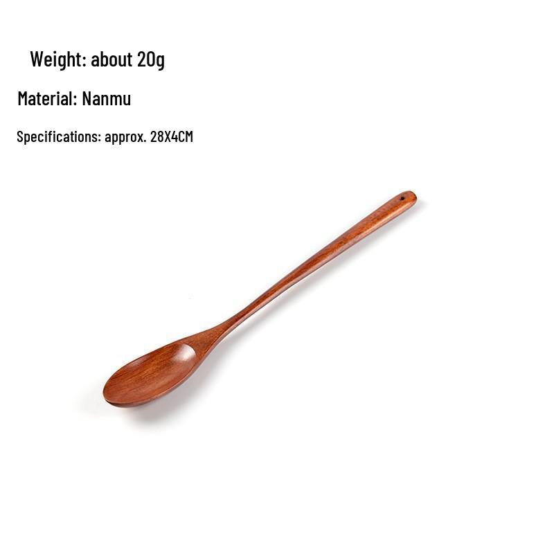 Camphor Wood Multi-Purpose Spoon Set: Coffee, Milk Tea, Honey, Dessert, Soup & Fork for Adults and Children.