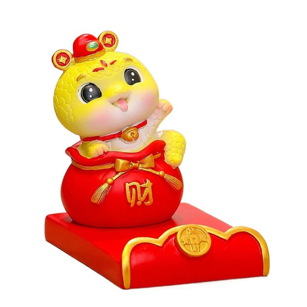 Resin Craft Mobile Phone Bracket Ornaments Slot Design Cute Cell Phone Holder  Spring Festival