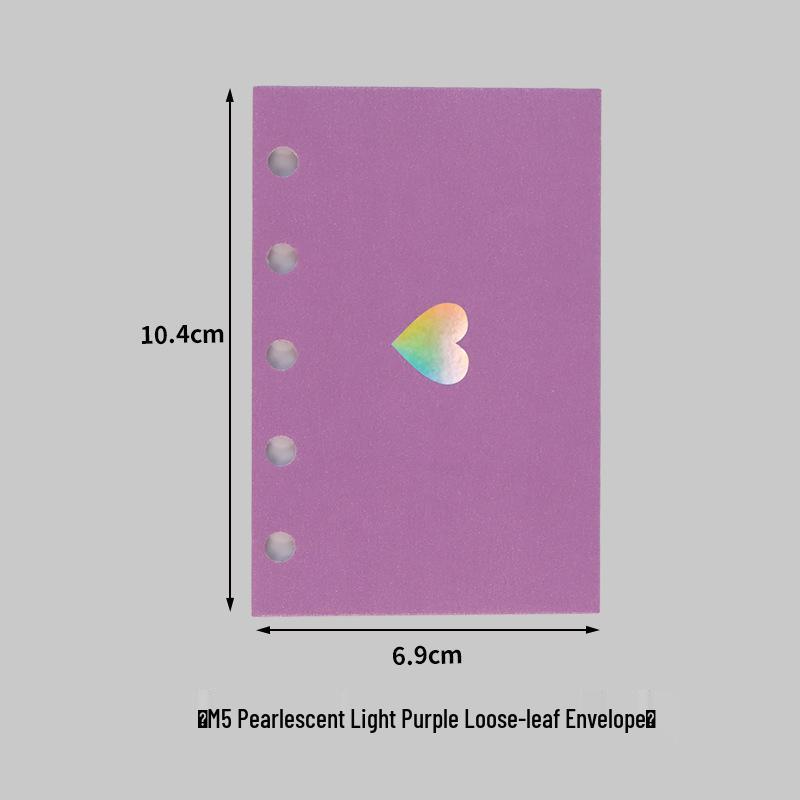M5 Pearlescent Loose-Leaf Planner Pages with Mini Five-Hole Storage Envelope