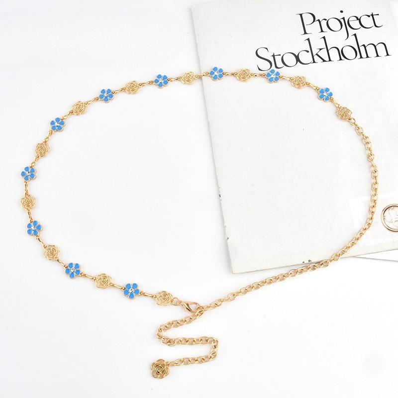 

Европейские и американские цветы розы Женская декоративная поясная цепочка Металлическая Элегантная Легкая роскошная Универсальная Цепочка для аксессуаров для юбки