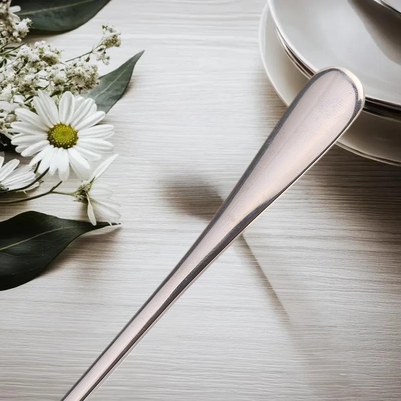 Elegant Stainless Steel Spoon with Long Handle; Coffee Mixing, Ice Cream, Dinner Table Spoon & Fruit Fork