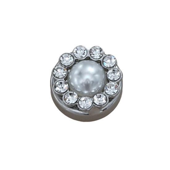 Rhinestone Button Cover Removable Clip-on Button Cover Decorative Flower Button Cover for Shirt Blazer Coat Wedding Accessories