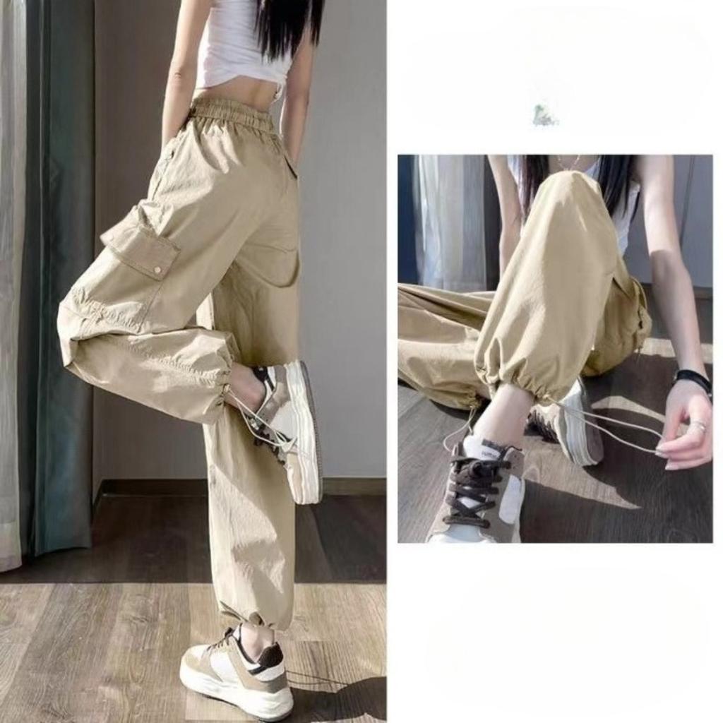 Pantaloni Cargo a Vita Alta da Donna Vestibilità Larga Pantaloni Jogger Felpati Pantaloni da Escursionismo per Esterno