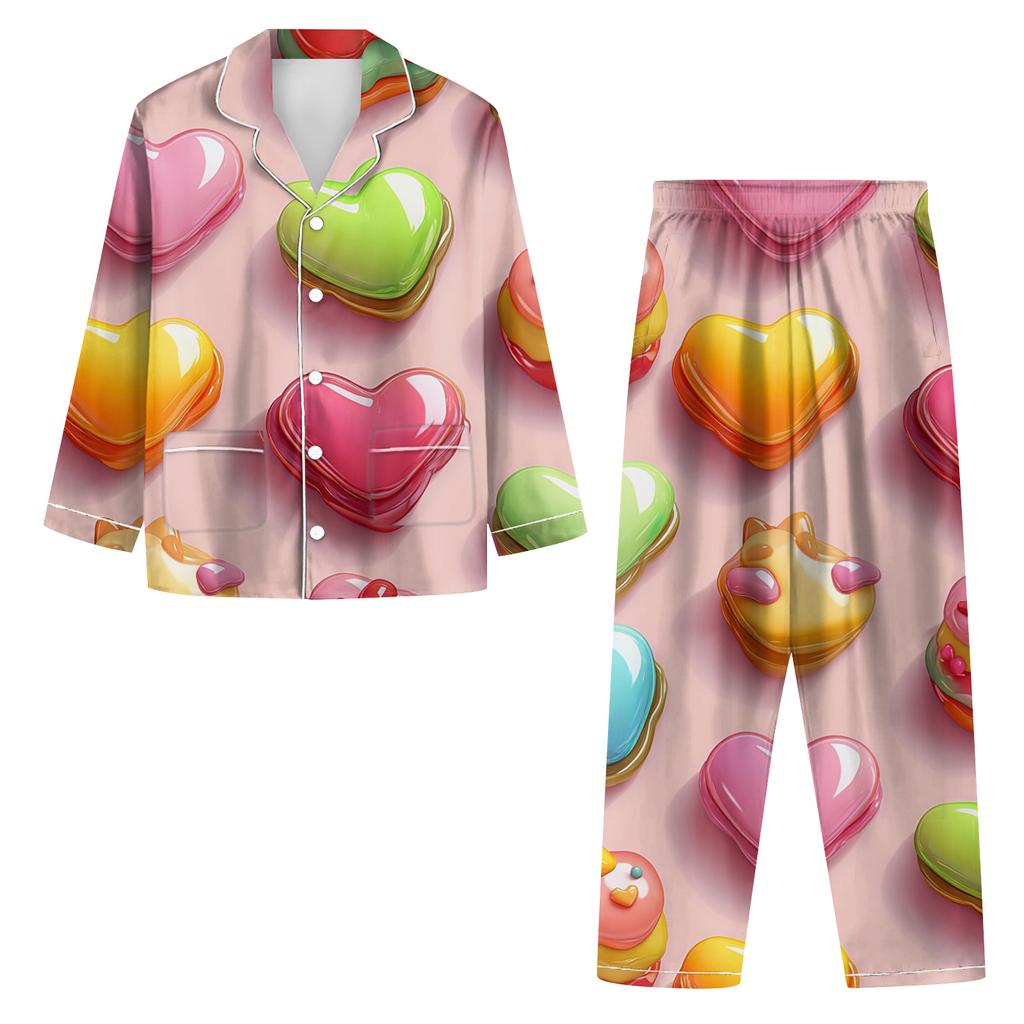 Damen Langarm lange Hose Freizeit-Hausanzug