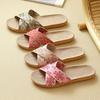 Women's New Style Ethnic Cross Strap Flower Linen Slippers - Cool and Natural for Home