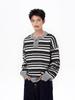 2025 Winter Herren Gestreifter Henley-Kragen Pullover - Slim Fit Drop Shoulder Mode Oberteil für Paare