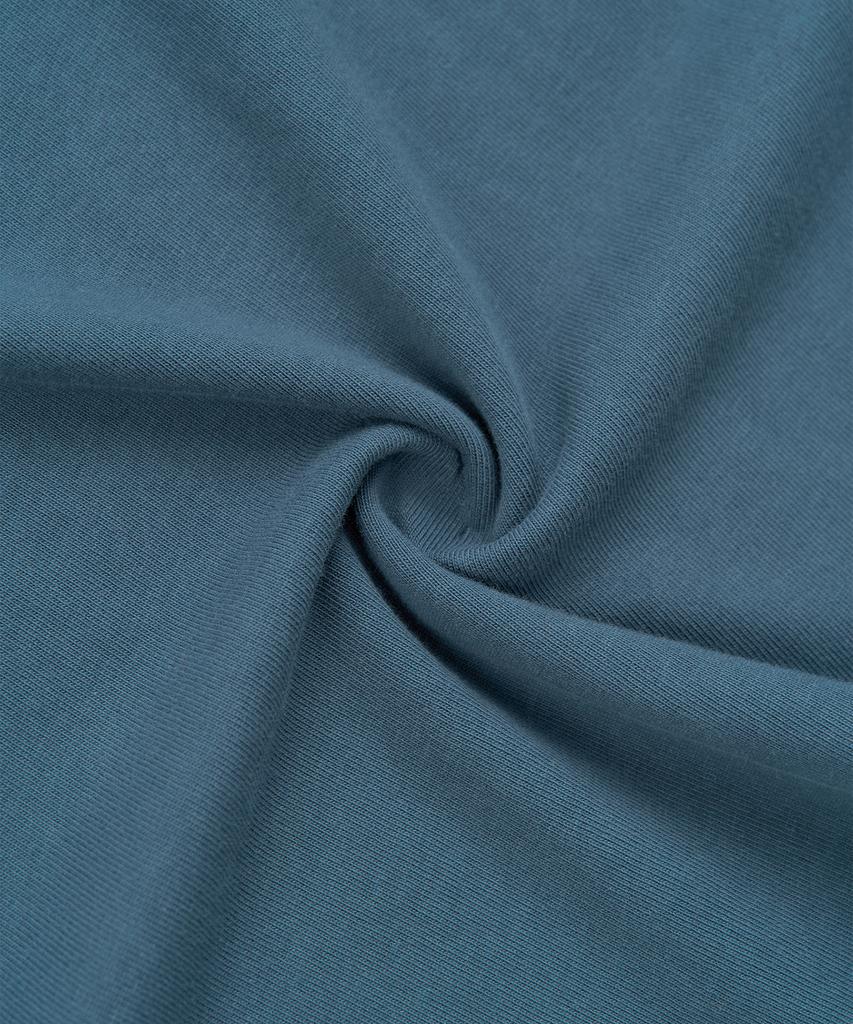 TOFFEE [S-Xxl] Slim Crop Henley Neck Half T-Shirt (Blue)