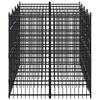 VidaXL Outdoor Dog Kennel Steel 7.37 M², Black