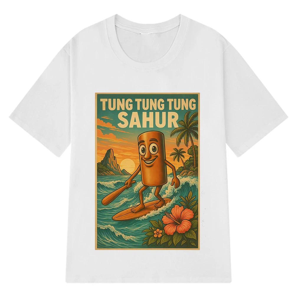 

Tung Tung Sahur Graphic Tshirts for Women Summer Fashion Vintage Casual Funny Loose Tops Crew Neck Short Sleeve Tshirts S