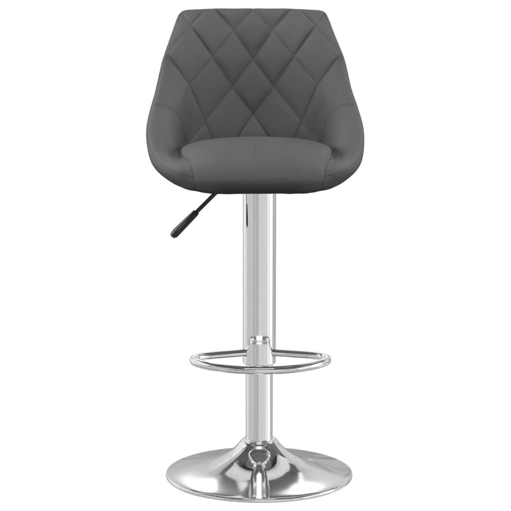 Vidaxl Stołki Barowe, 2 Szt., Ciemnoszare, Obite Aksamitem