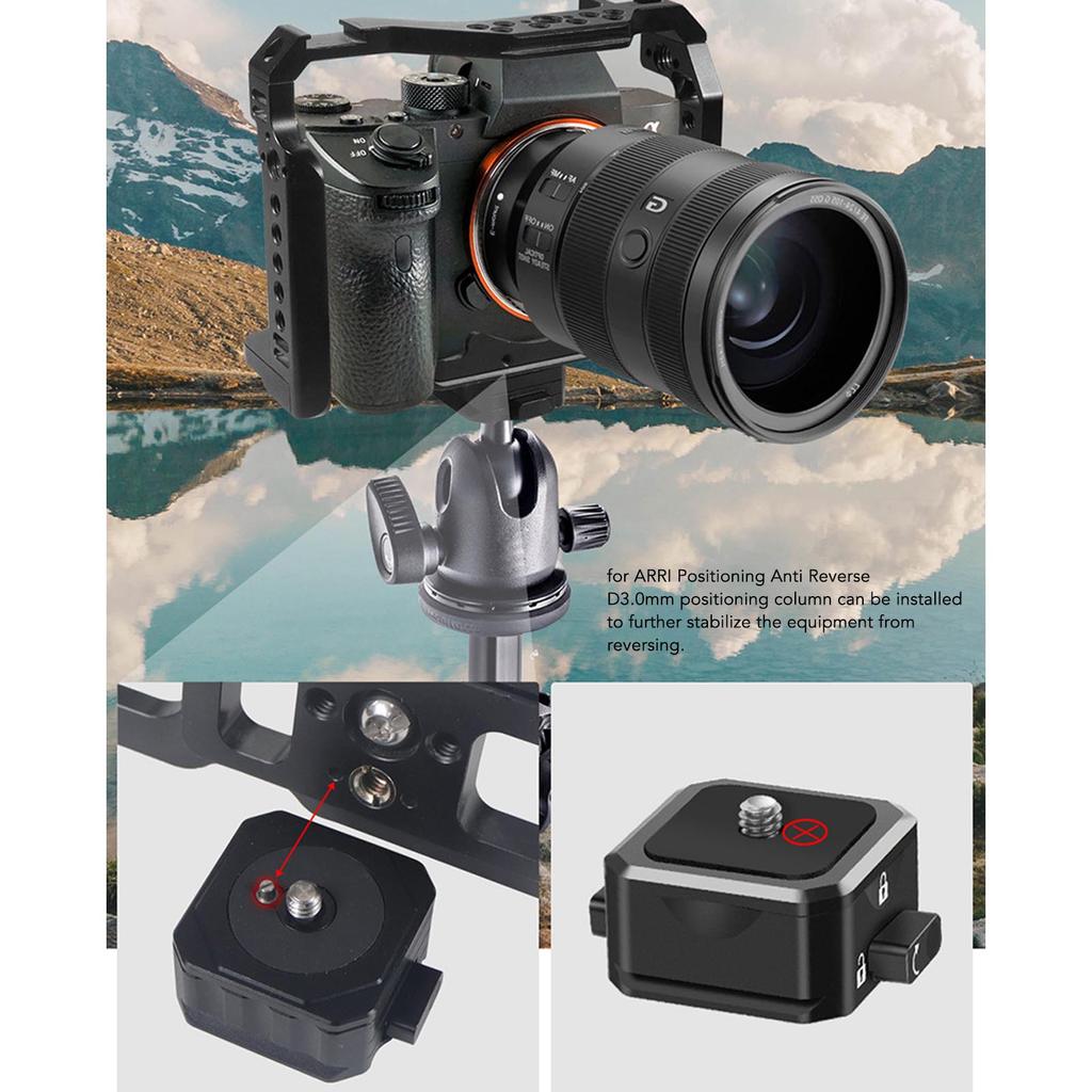 Quick Release Plate for Arca for ARRI Positioning Single Knob Locking Anti Loosening 38mm QR Plate for DSLR Tripod