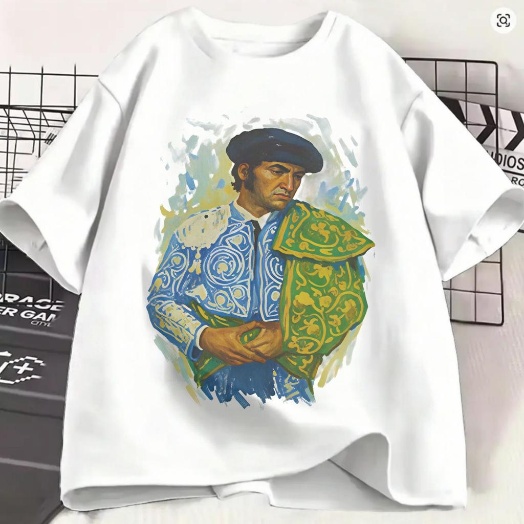 Morante De La Puebla T-Shirts Unisex Vintage Baumwoll-T-Shirts Rundhals Kurzarm-T-Shirts Große Größen Kleidung