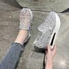 Female Wedge Shoes Sequin Mesh Breathable Shoes Women Gold Silver Platform Sneakers Women Height Increasing Wedges Shoes Casual