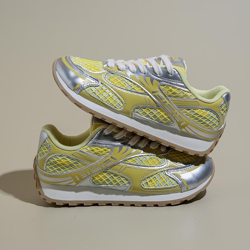 Fashion High Quality Casual Sneakers Women Lace-up Round Toe Running Shoes Woman Comfort Patchwork Flat Walk Shoes Female Sneakers Woman