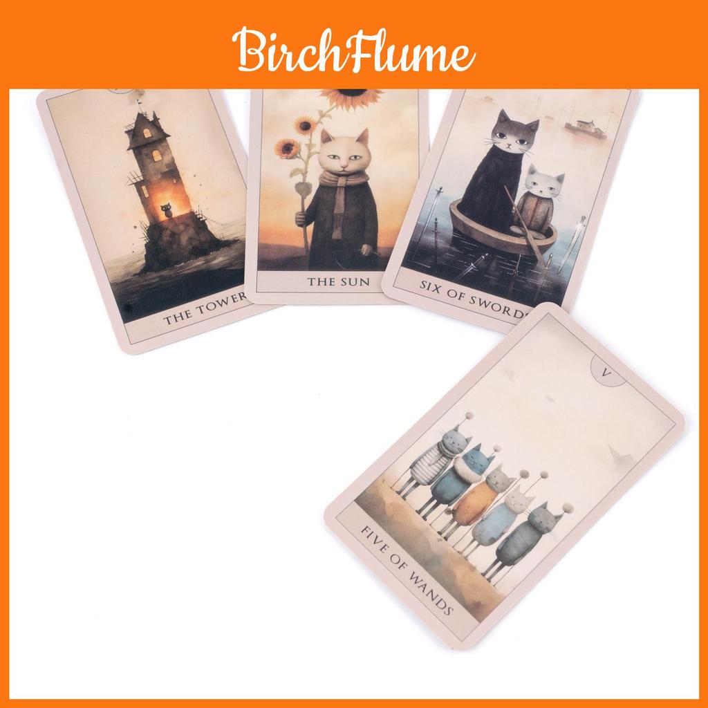 Cat Tarot Deck Watercolor Card Game With Logic Training For Family Fun