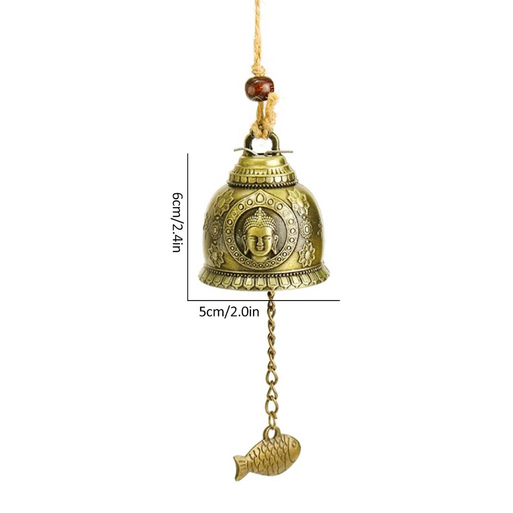 Feng Shui Wind Bell Retro Buddha Dragon Elephant Wind Chime Vintage Windchime Home Hanging Ornament Blessing for Luck Wind Chime