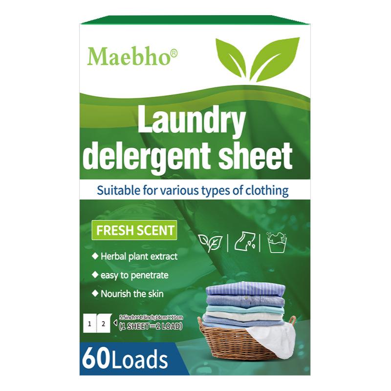 Portable Concentrated Laundry Sheets, Quick-Dissolving Stain Removers with Fresh Linen Scent