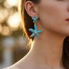 Pearl Starfish Stud Earrings Exaggerated Shell Drop Earrings Rhinestone Dangle Earrings  Lady/Gifts