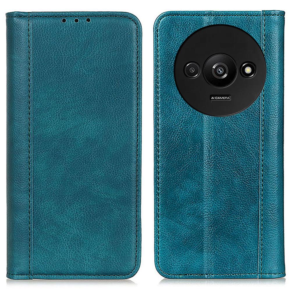 

For Xiaomi Redmi A3/Poco C61 4G Case Split Leather Magnetic Auto Closing Wallet Phone Cover Green