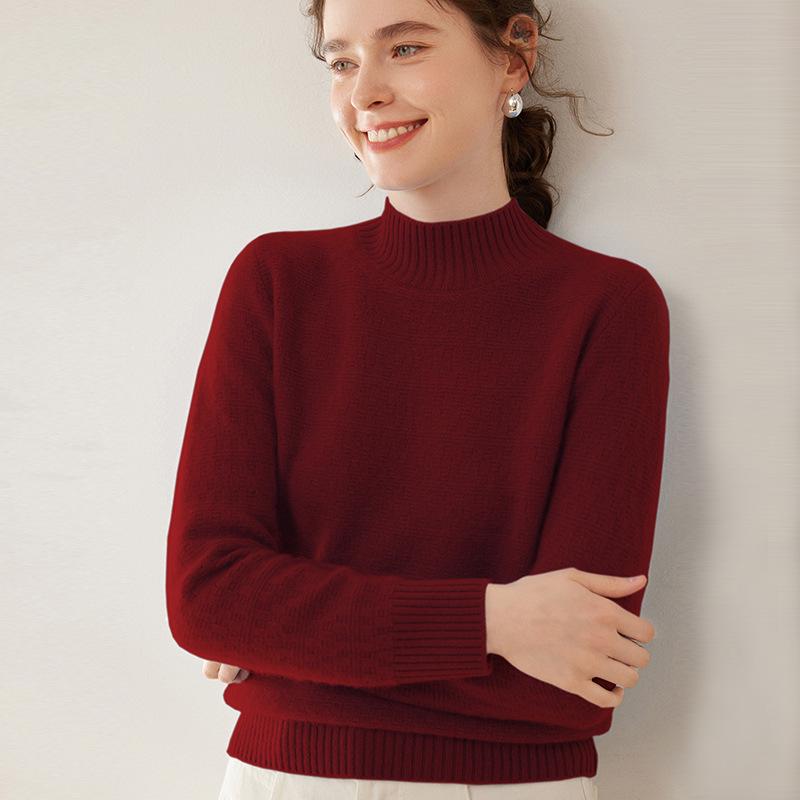 Pull en Cachemire à Col Rond pour Femme - Coupe Ample, Pull de Base Automne Hiver