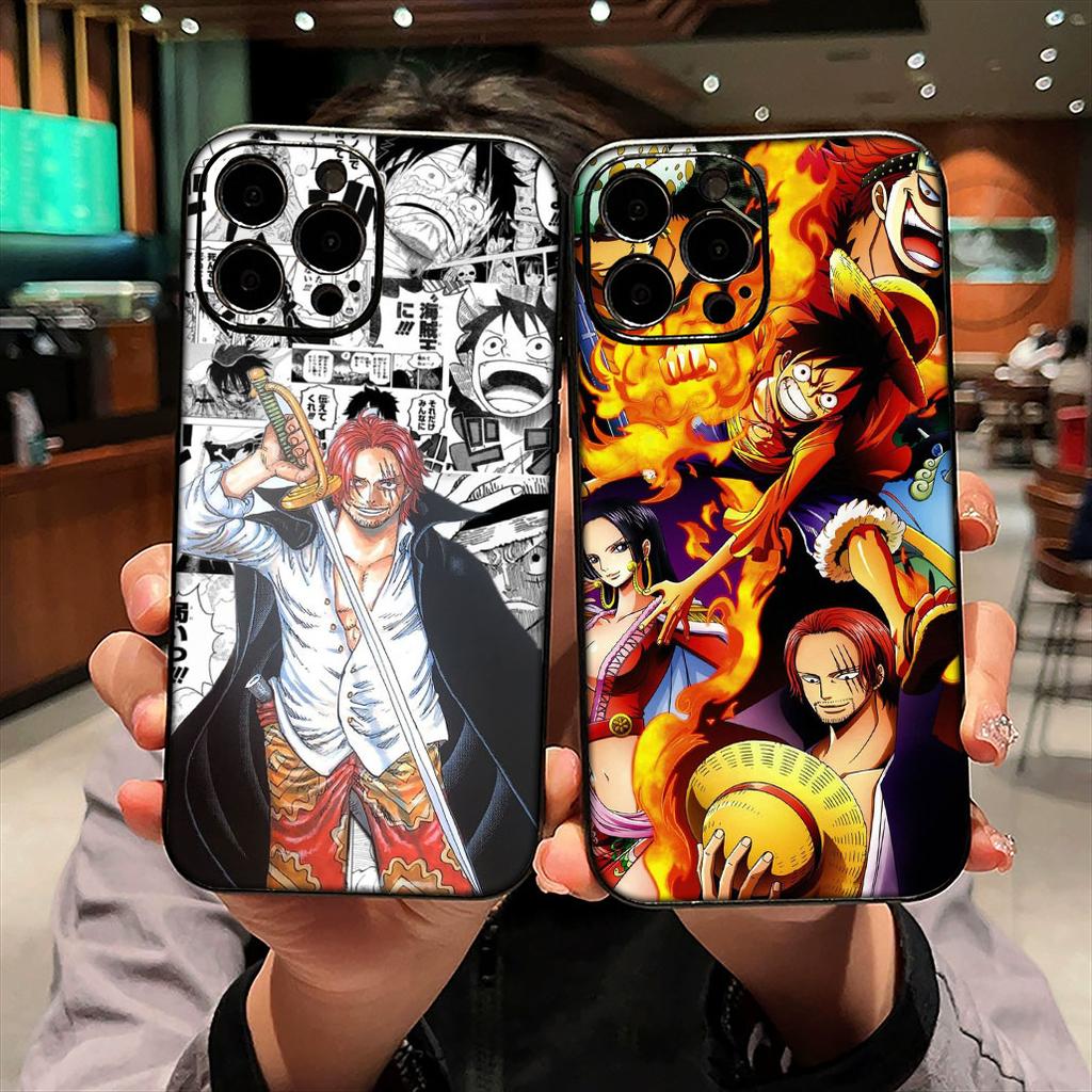 for Xiaomi Redmi Note 14 12 13 ProPlus A3 Pro Plus 12C 13C 14C 5G Phone Cover Case Red Hair ONE PIECE Shanks Luffy