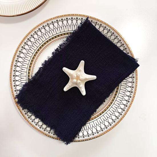 Bohemian Napkin with Fringe Solid Color Dinner Napkin Machine Washable Rustic Napkin for Home Farmhouse Party Wedding Dining Table Decor