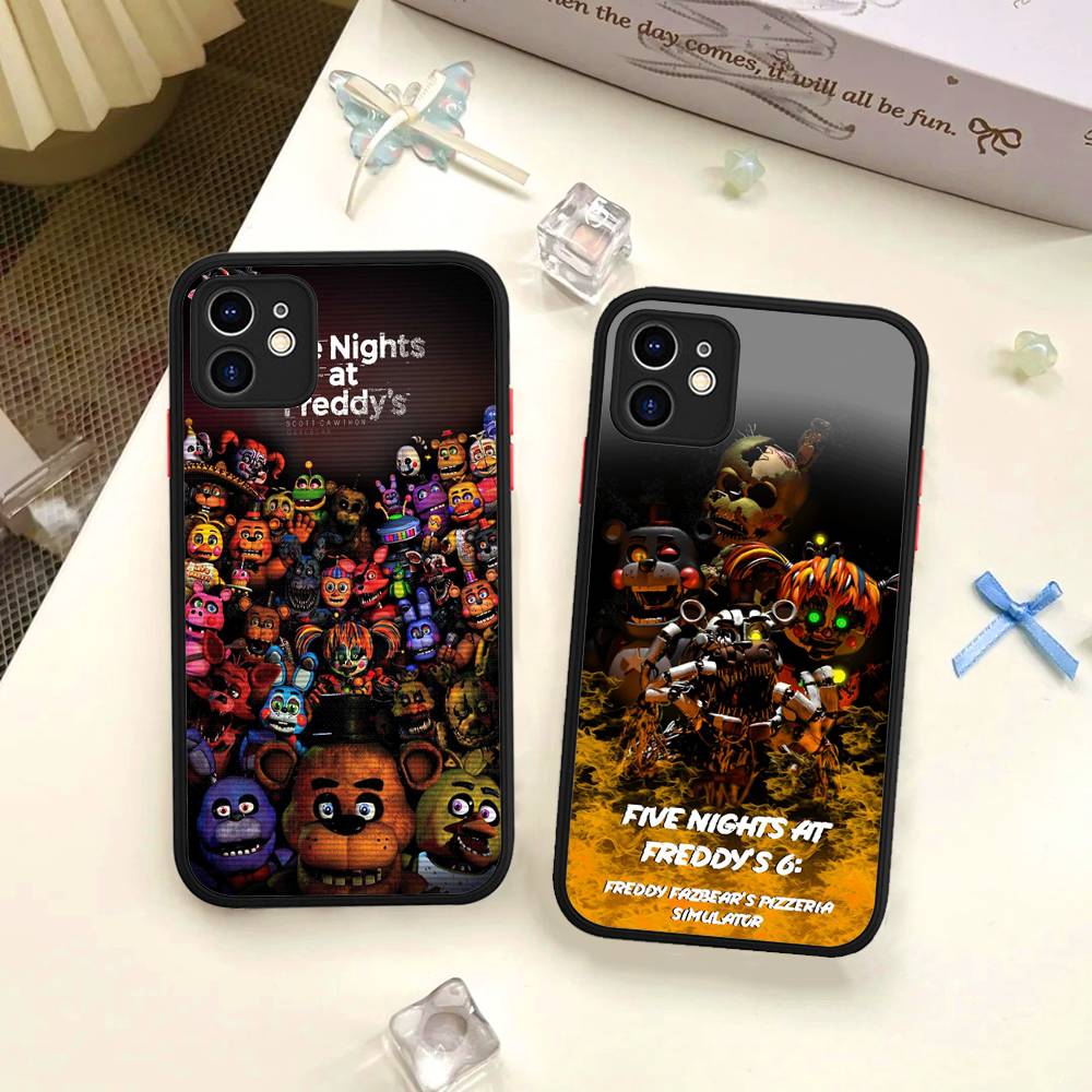 F-FNAF Five-nights-At-Freddys Phone Case For iPhone 16 15 14 11 12 13 Pro Max Plus 12 XS Max Back Cover Matte Case