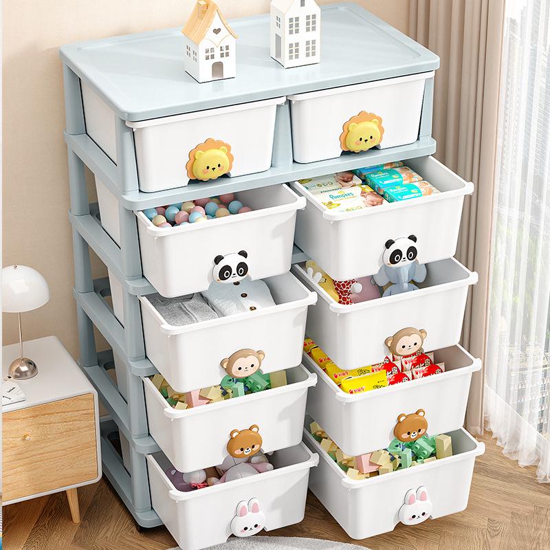 Children's Storage Cabinet with Drawers for Toys, Snacks, Clothes, and Bedside Use