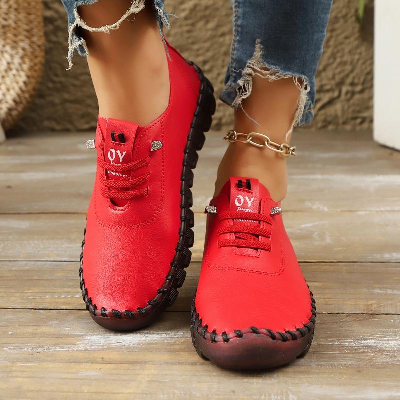 Autumn new casual single shoes women's beef tendon soft sole hand-stitched middle-aged and elderly mother shoes women's shoes spot wholesale
