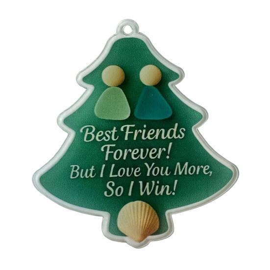 Christmas Pendant Xmas Tree Stocking Shape 2D Acrylic Seaside Festive Decoration with Lanyard Beach House Holiday Decor