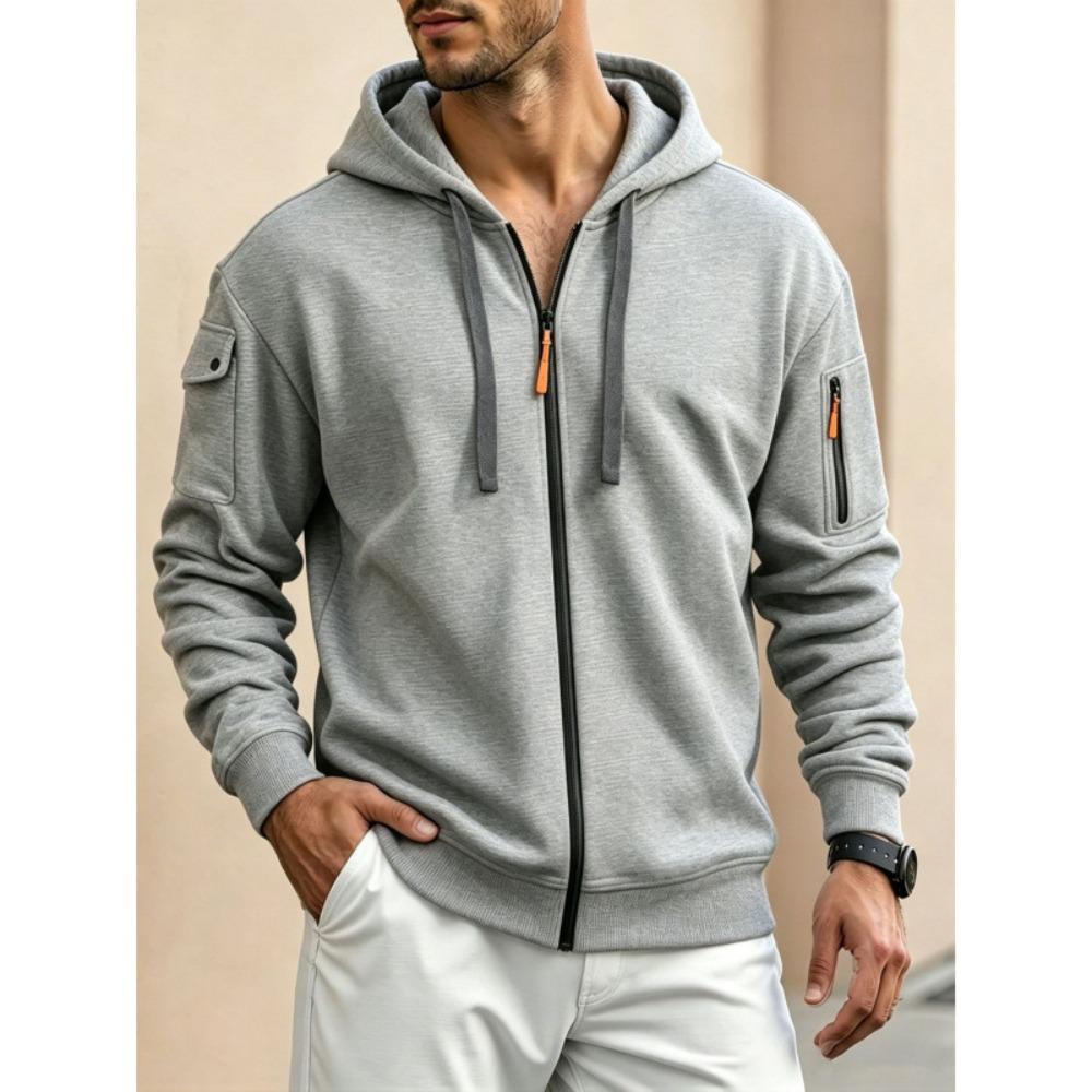 Men's autumn new fashion zipper cardigan jacket sports and leisure hoodie