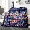Name Custom Music Print Flannel Blanket High Quality Warm Comfortable Cover for All Seasons Perfect for Gifts Home Decor