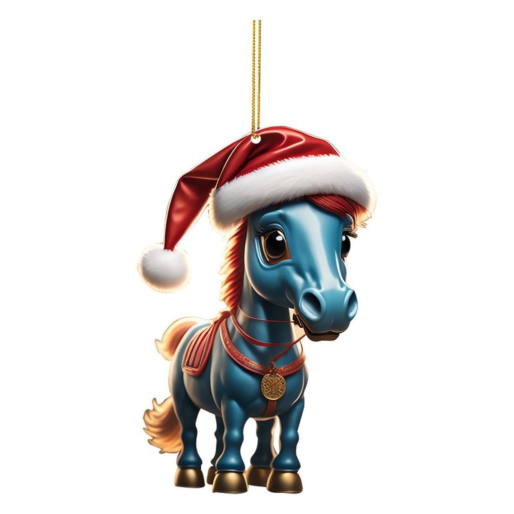 Adorable Acrylic Horse Christmas Tree Decoration For Natal Family Festivities