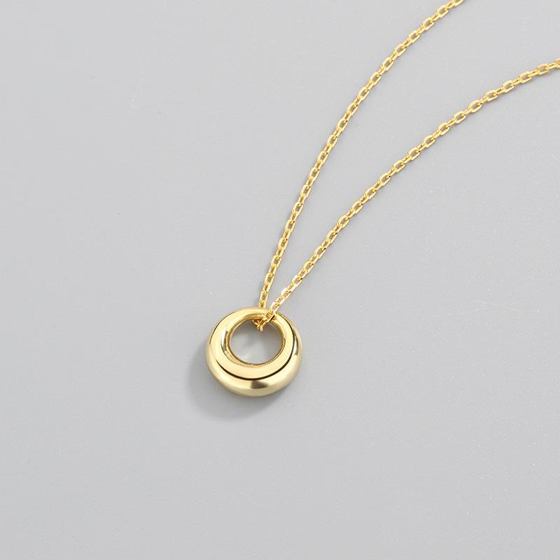 S925 Sterling Silver 18K Gold Plated Pendant Necklace for Women | Daily Wear Minimalist Clavicle Chain Fashion Jewelry Gift