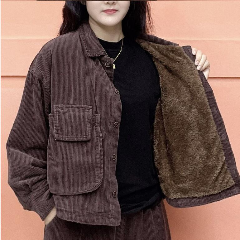 Plus Velvet Thickened Casual Suit Women's Autumn and Winter Fashion Super Thick Warm Short Jacket Harem Pants Two-piece Suit