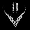 Korean Style Wedding Bride Hollowed Out Rhinestone Women Necklace Earrings